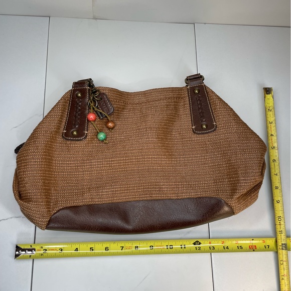 FOSSIL PURSE Genuine Classic 1954 Key Oasis Straw slouchy bag tan brown paisley - Picture 9 of 16